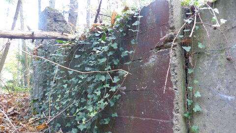 Foto eines mit Farbanstrich getarnten Mauerwerks