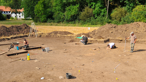 Foto einer Grabungssituation
