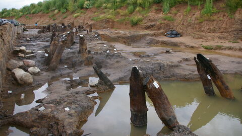 Reste der keltischen Brücke Niederwald
