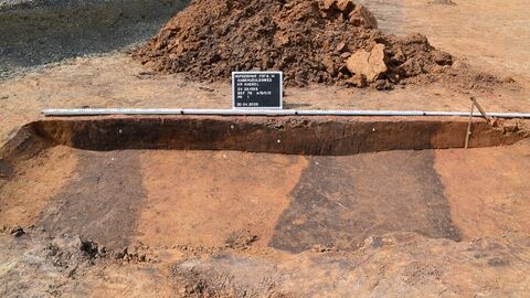 Die Grabungsfläche im Detail.