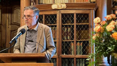 Dr. Burghard Preusler, Diözesanbaumeister a.D. am Rednerpult