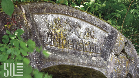 Die Grube Weidenstamm, zeitweilig zu den wichtigsten Vorkommen von manganhaltigem Brauneisenstein im Lahngebiet gehörend.