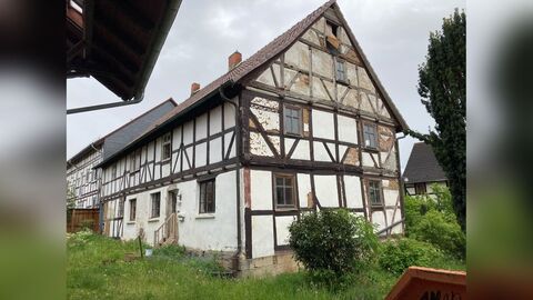 Fachwerkhaus, fotografiert von der Giebelseite