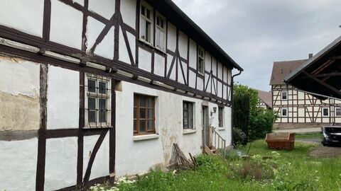 Seitenwand eines Fachwerkhauses