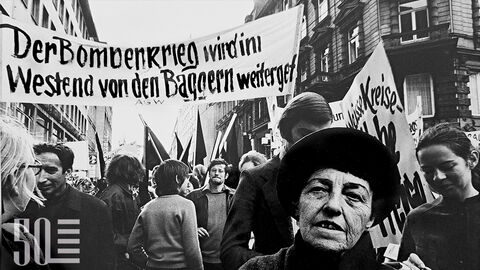 Historische Aufnahme: Bürgerproteste im Frankfurter Westend