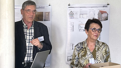 Der Vorstand des Förderkreises Kulturdenkmal Alte Synagoge Heppenheim e.V. : Martin Metzendorf und Monika Slomski