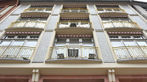 Die Balkone am Haus zum goldenen Rad in Frankfurt am Main 