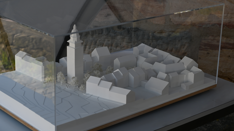 Modell des zukünftigen Platzes.