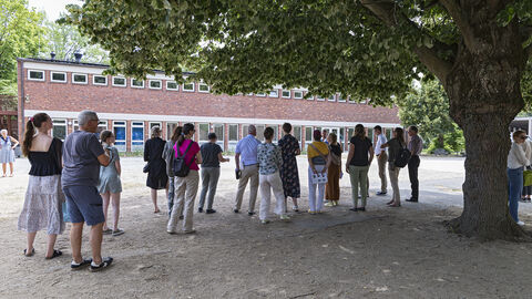 Darmstadt, Turnhalle der Georg-Büchner-Schule, um 1960 errichtet. Darmstadt, Turnhalle der Georg-Büchner-Schule, um 1960 errichtet.