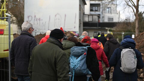 Auf dem Weg zur Grabungsfläche